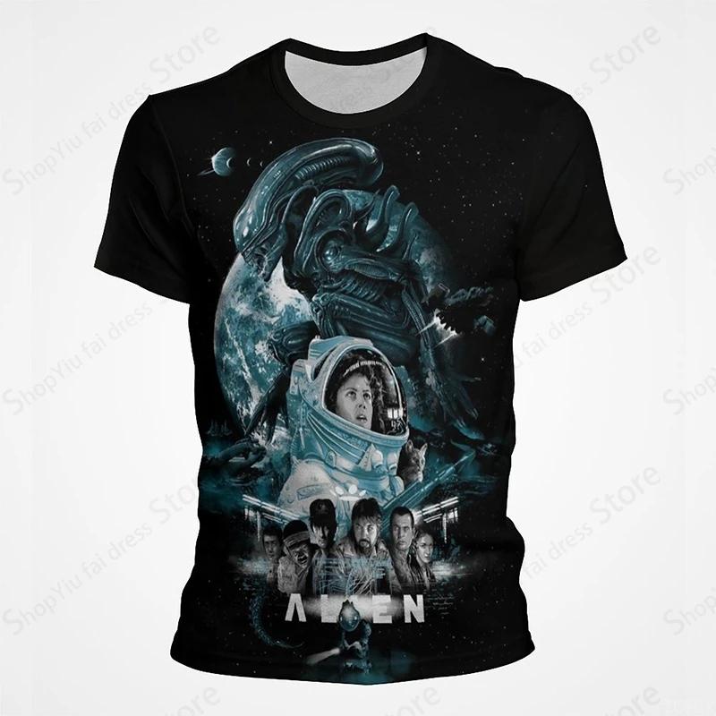 Movie Alien Mutation 3D Printed T-shirt Men's Fashion Hip Hop Trend Short Sleeve Top Cartoon Anime Role Playing Costume