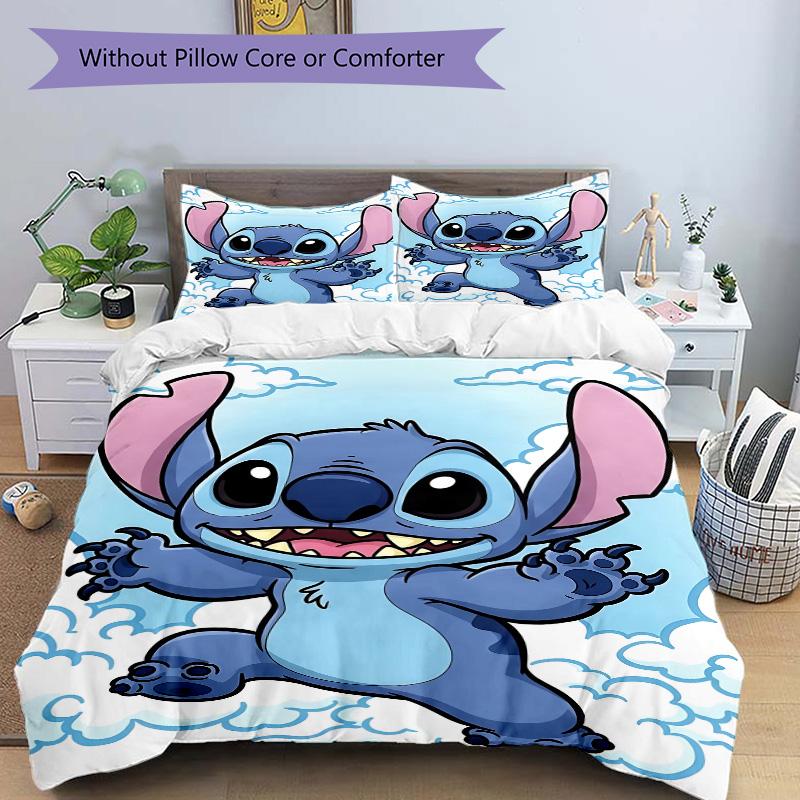 Stitch Clouds Print 3Pcs Bedding Setduvet Cover With 2 Bedropillowcase Home Birthday Gift