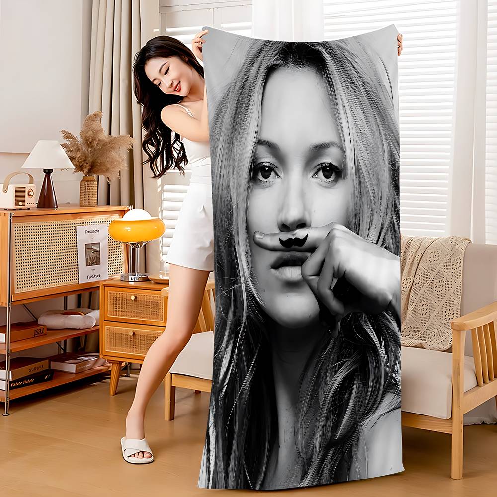 

Kate Moss Fashion Modern Microfiber Blanket Quick Drying Beach Towels Oversized Printing Super Absorbent Pool Towel Blanket W30*H60(CM)