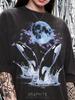 Orca Killer Whale Ocean Life Marine Biology Comfort Colors® Tshirt, Sea Animal Lover Cosmic Space Galaxy Full Moon Vintage Wildlife Tee