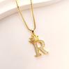 Crown 26 English Letter Necklace Women'S Simple Trend Versatile Micro-Inlaid Zircon Pendant Accessories