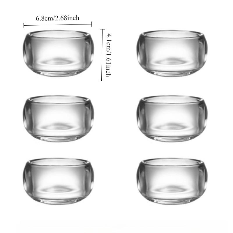 80ml Crystal Finger Cup High End Glass Cups Transparent Tea Cup Household Kung Fu Tea Cup 6pcs Sets Water Bottle New Year Gifts