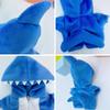 niannyyhouse 10cm Plush Dinosaur Shark Jumpsuit Coverall Dress-Up Cotton Doll with Accessories (Blue)
