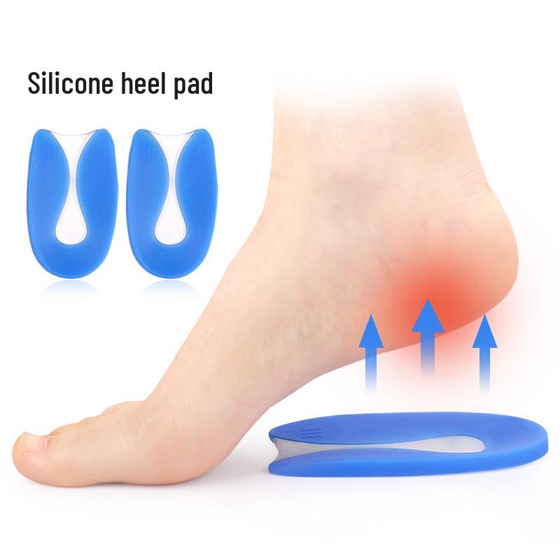 Blue Silicone U-shaped Heel Pad: Soft Shock-Absorbing Foot Protection