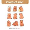 Set of 9 Fashionable Capybara Brooch Acrylic Lapel Pin Lovely Animal Shaped Badge Scratch Resistant Pins for Clothing