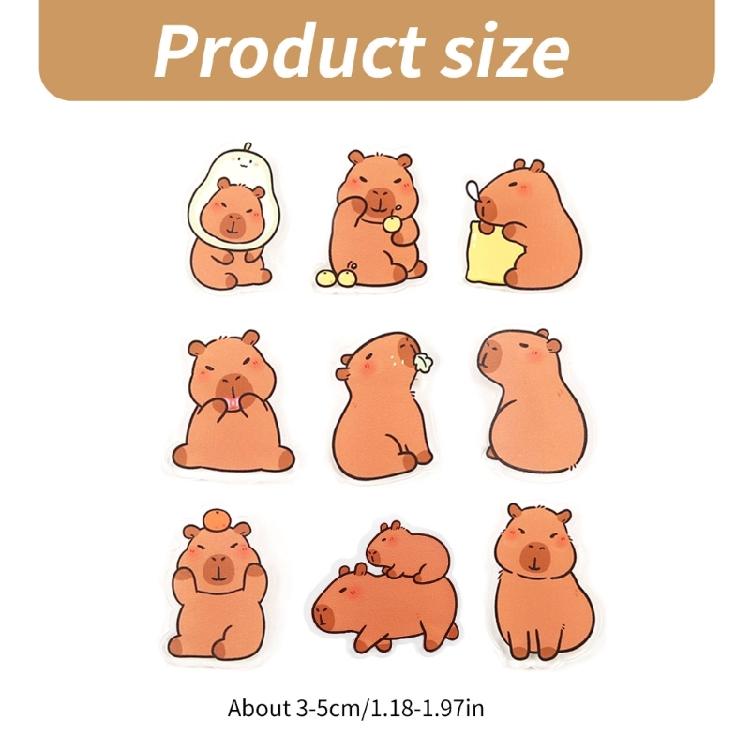 Set of 9 Fashionable Capybara Brooch Acrylic Lapel Pin Lovely Animal Shaped Badge Scratch Resistant Pins for Clothing