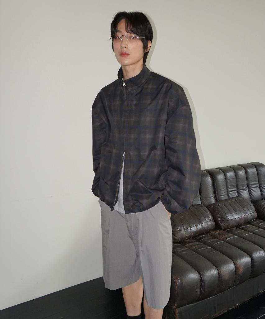 Mood Inside Shadow Check Windbreaker_Green