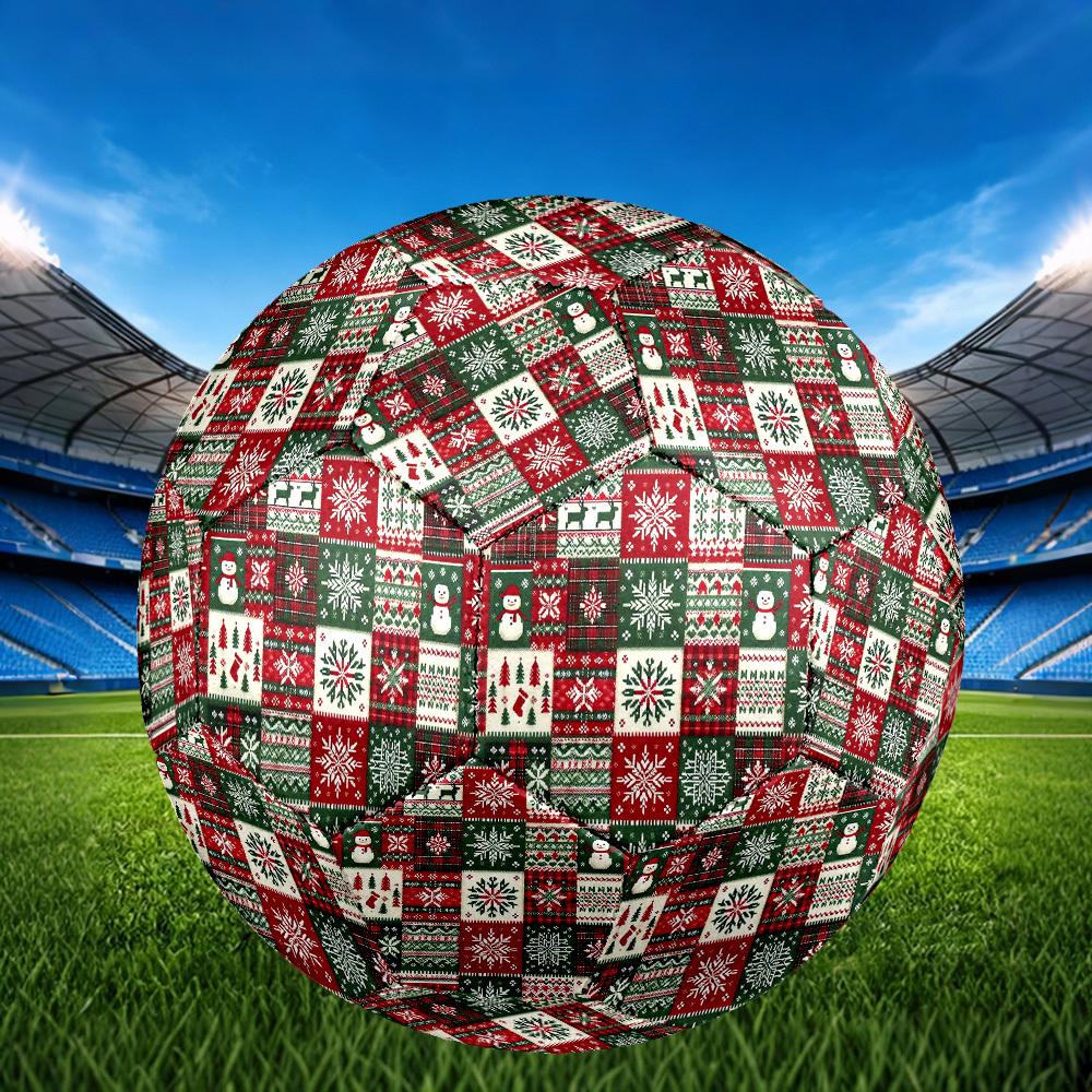 1pc Christmas Knit Size 5 Soccer Ball Professional Match Training Football Indoor &Outdoor Sports Ball Lightweight Durable M6517