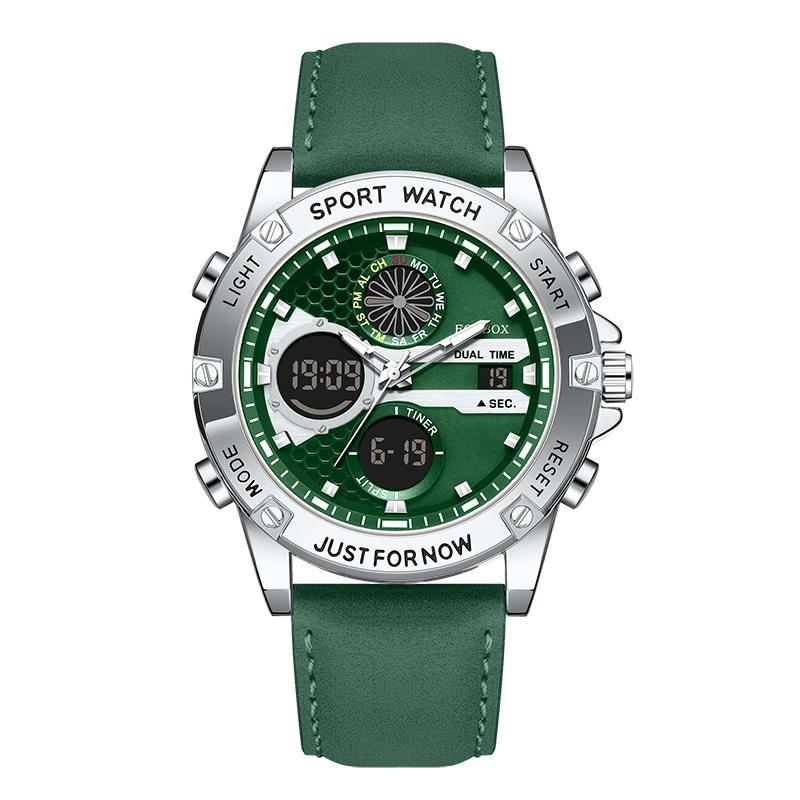 LIGE Marke FOXBOX Mode Sport Herrenuhr Freizeit LED-Anzeige Wasserdicht Herren Quarz Uhr