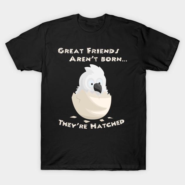 Men Black Print T-shirt Umbrella Cockatoo Parrot Friends Hatched No-Cut Transfer Paper Print Cotton Tshirt S