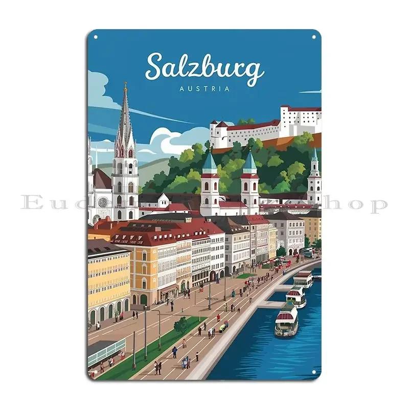 Salzburg Austria Metal Plaque Poster Wall Mural Customized Wall Decor Garage Cinema Tin Sign Poster 20x30cm(7.8x11.8inch)