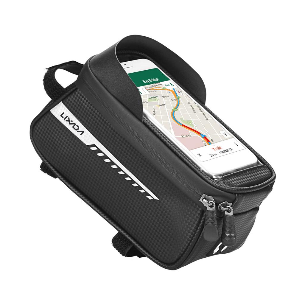 Waterproof Bicycle Phone Mount Bags Front Frame Top Tube Bag with Touchscreen Phone Holder Case Cycle Bike Tool Storage