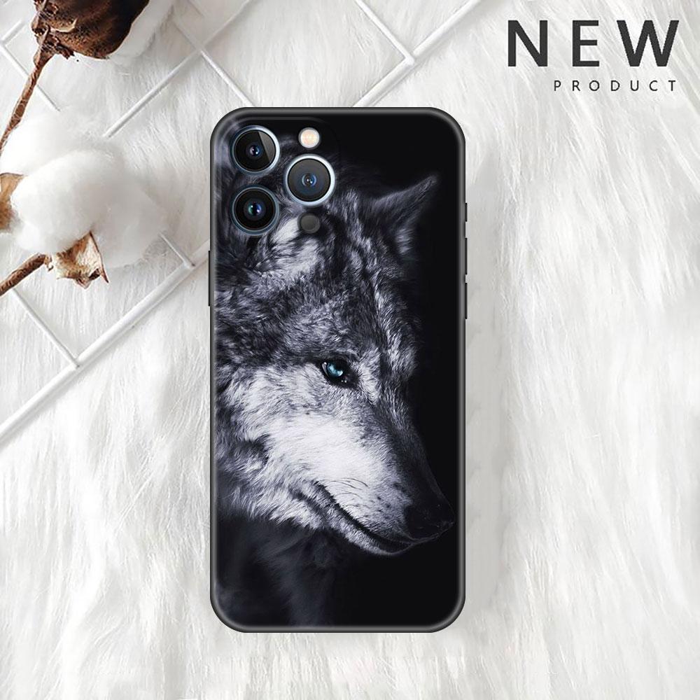 Wolf Tier Cool Tiger Hülle Für Apple iPhone 11 13 14 12 Pro Max 7 8 XR X 6 5 5S SE 2022 13ProMax Schwarzes Silikon Handy Hülle