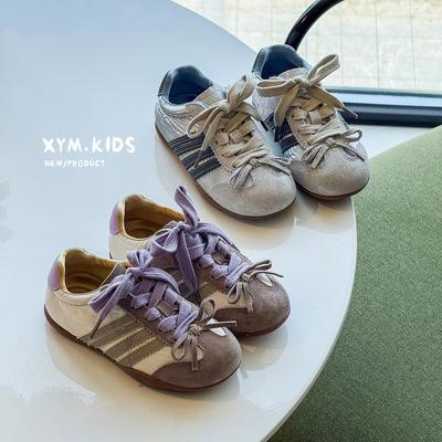 Spring 2026 Kids' Korean Style Bow Genuine Leather Shoes - Elegant, Versatile Girls' Thin Sole