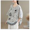 DIMANAF 2026 Plus Size New T-Shirt Tees Women Print Loose Casual Casual Lady Tops Shirts Oversize Summer