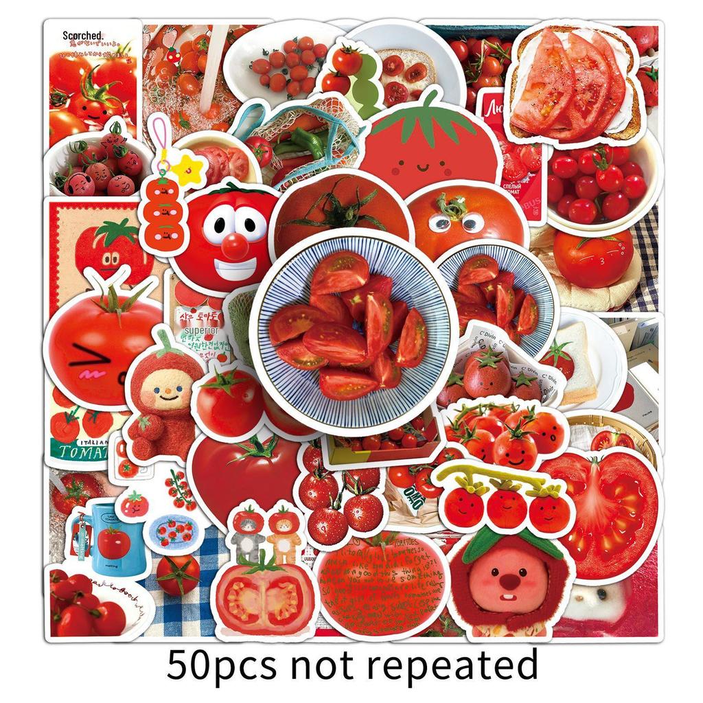 50 Tomato Plant Pattern Stickers - Trendy Fun for Journals, Luggage & DIY