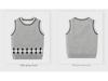 2025 Boys' Cartoon Knitted Sweater Vest - Korean Campus Style for Spring & Autumn