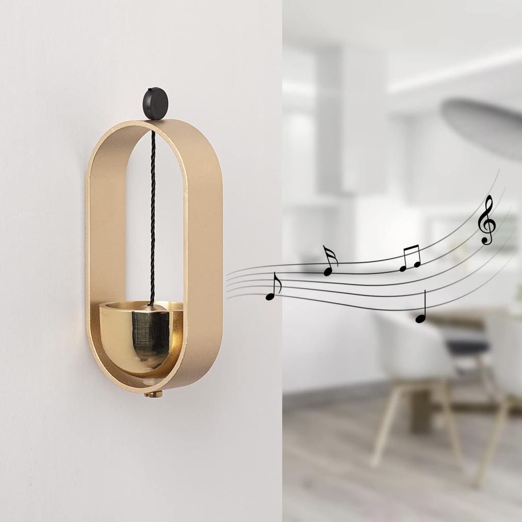 Doorbell for Entrance Door Beautiful Brass and Aluminum Anodized Finish Door Wind Chime for Refrigerator Door [Clear, Sound] Bell, Home, Store, Cafe,