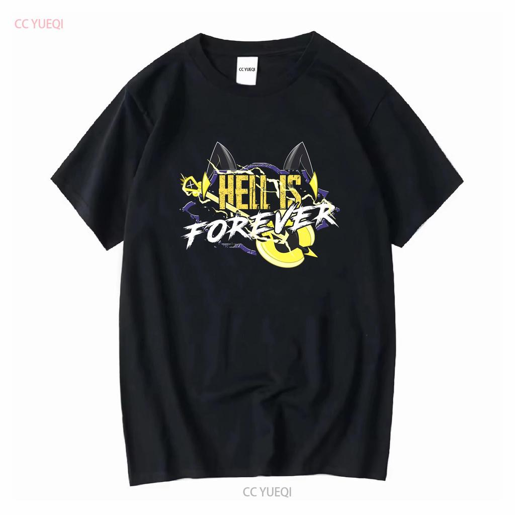 Casual Hazbins Hotels Adam Hell Is Forever T Shirt Men O Neck Pure Cotton Shi vintage Washed streetwear homme Unisex Versatile