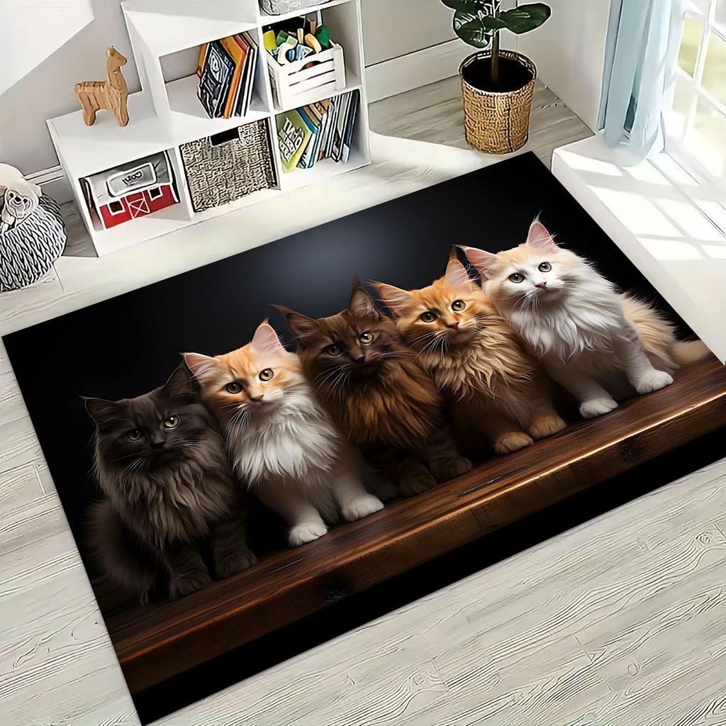 Neuer Niedlicher Katze Kätzchen Miau Cartoon Teppich für Schlafzimmer Wohnzimmer Sofa Zuhause Fußmatte Dekor, Große Kinder Spiel Anti-Rutsch Bodenmatte