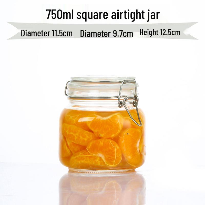 Glass Sealing Jar with Stainless Steel Buckle for Food Storage - Ideal for Tea, Grains, and Cereals In the Kitchen