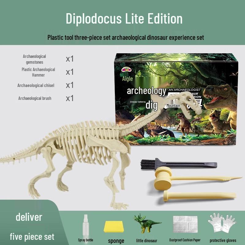 Dinosaur Fossil Excavation Toy - Gem and Skeleton Treasure Hunt for Kids
