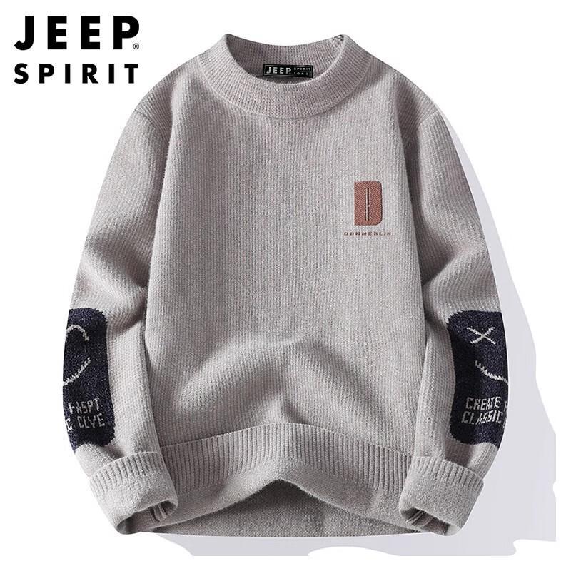 JEEP SPIRIT Men's Warm Knitted Pullover Sweater