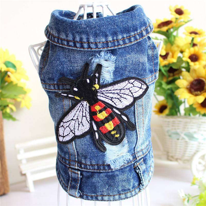 Pet Cake Ruffle Dress Cute Lightweight Dog Vest Bichon Teddy Small Dog Clothes Solid Dog Denim Jacket Pet Jean Coat