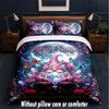 Gnome Theme Custom Text Or Name 3Pcs Bedding Set,1 Flat Sheet & 2 Pillowcases Personalized Home Bedding