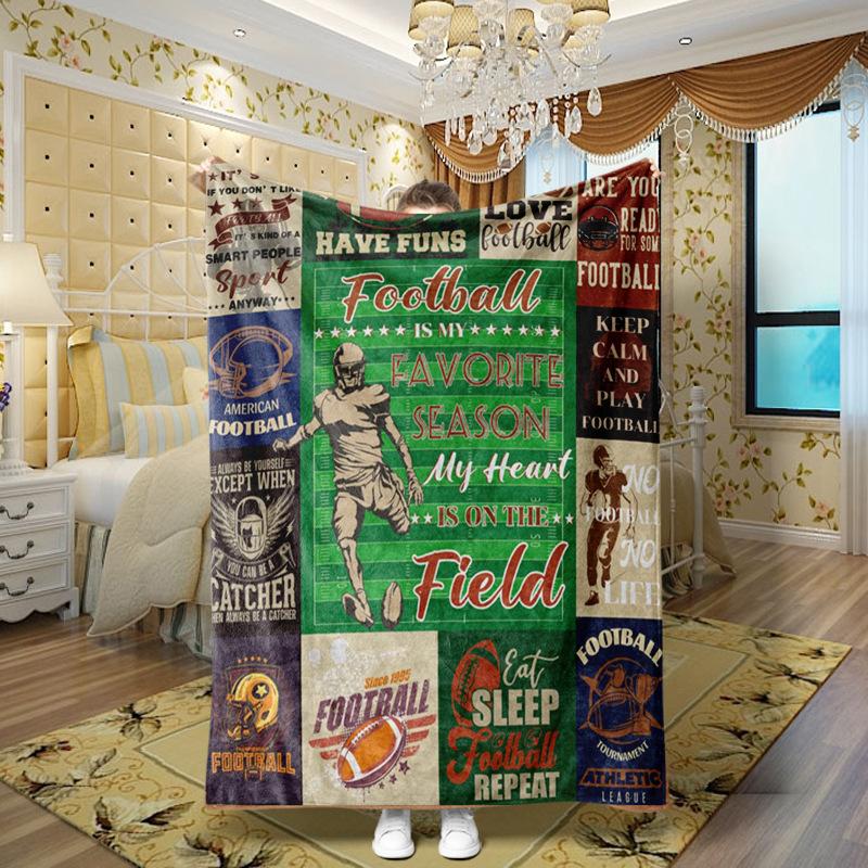 

Love and Family Wishes digital-printed polyester Bedroom velvet flannel soft sofa cover blanket Fleece soft sofa cover blankets 130x150CM