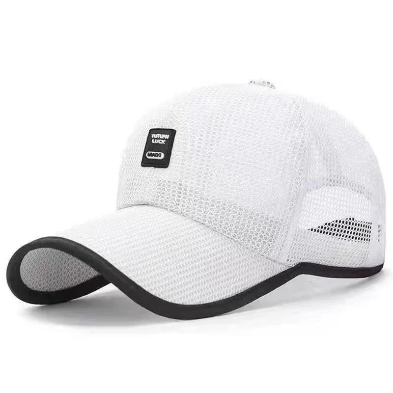 Hot Sale Summer Women Men Mesh Baseball Cap Solid Snapback Label Stick Sunhat Outdoor Breathable Hip Hop Hats Casquette