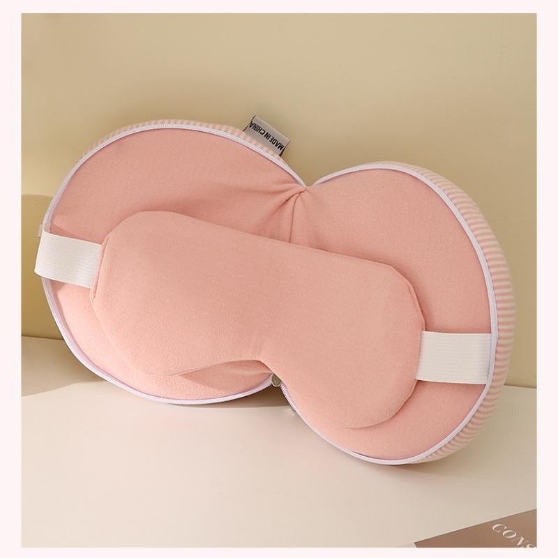 Portable 2 In 1 Neck Pillow Multifun Sleeping Mask Travel Eye Cover Flight Leg Rest Airplane Office Napping Sleeping Pillow