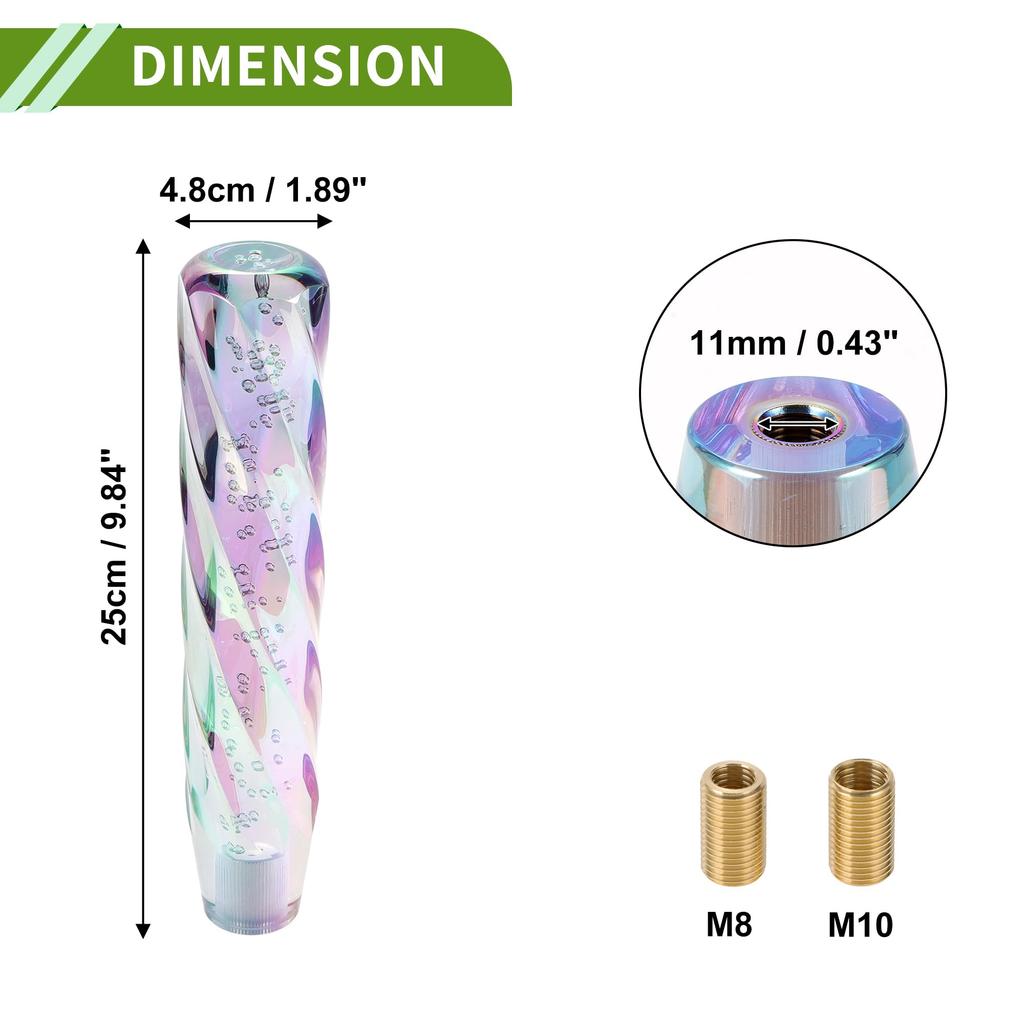 HOPESPANNER Acrylic Shift 1 Car Interior Twist with 2 Adapters Knob, Multicolor, Set, Decoration, Pattern, 25cm,