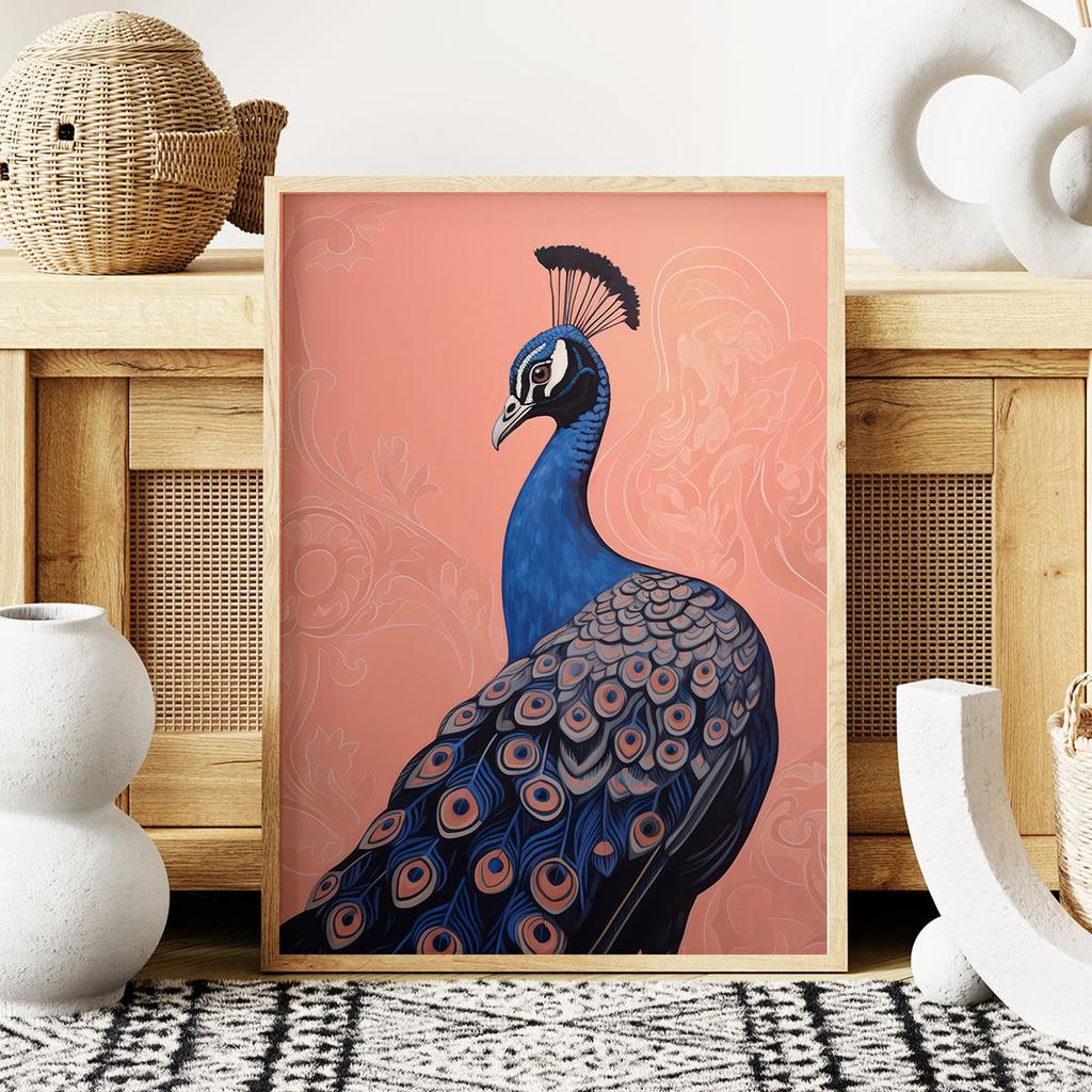 Peacock Poster Pink Colors