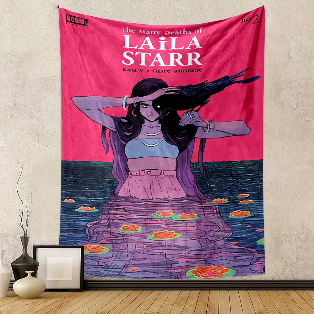 The Many Deaths of Laila Starr Tapestry Wall Hanging, Fantasy Comic Book Art, Comic Wall Decor for Bedroom Living Room Dorm