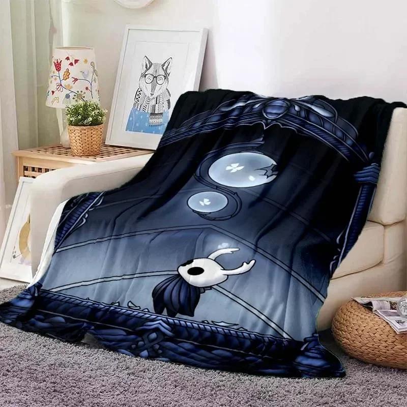 Hollow Knight Fashion Digital Printed Pattern Thin Blanket Flannel Blanket Portable Home Travel Office Lunch Break Blanket