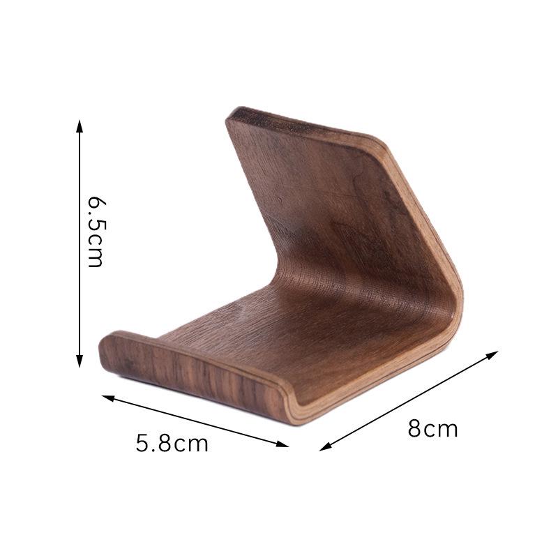 Walnut Solid Wood Mobile Phone Stand: Creative Minimalist Desktop Holder & Storage Rack