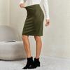 Faux Suede Skirts for Women Fall Winter Mini High Waisted Casual Pencil Bodycon Work Elegant Outfit Office Skirt Women's Vintage Knee Length Skirts