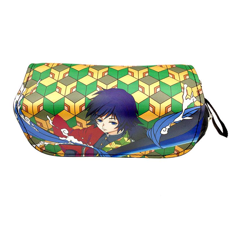New Year's Day Demon Blade Cartoon Pencil Case - Student Stationery Box with Button Closure
