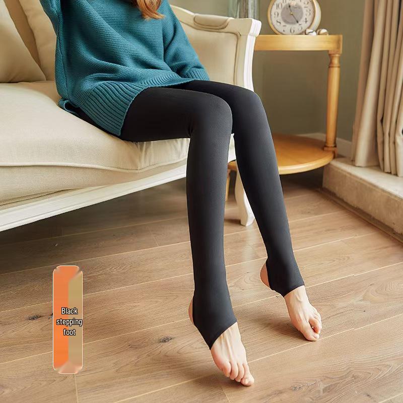 Autumn/Winter 2025 Grey Fleece Lined High-Waisted Sheer Look Leggings