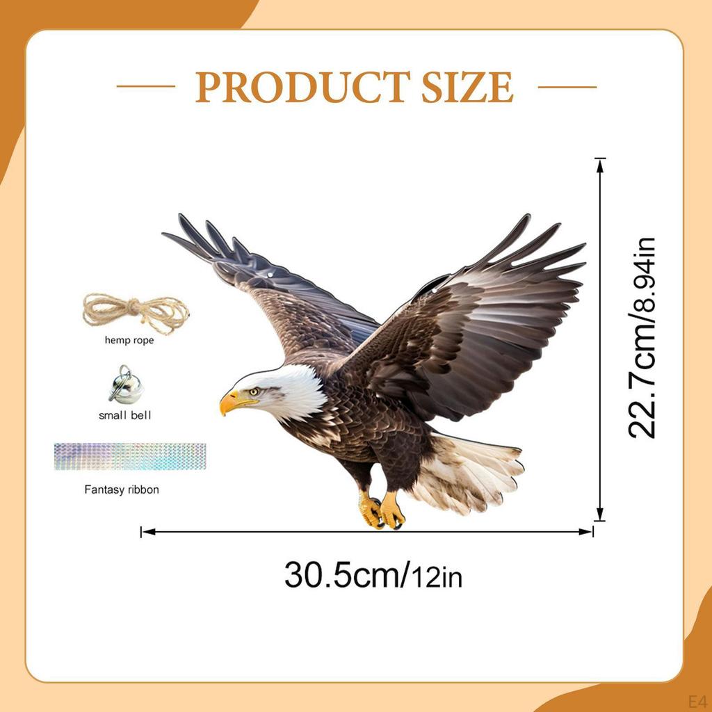 2D Decorative Eagle, Creative Flat Sign with Rope, Easy to Hang, Garden Decoration for Fence, Yard,