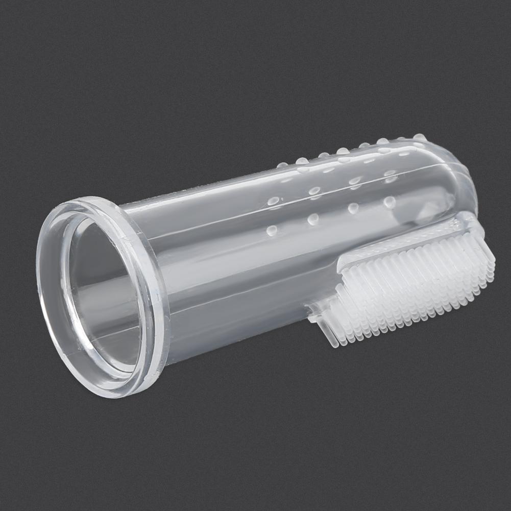 10pcs Baby Finger Toothbrush Infant Silicone Soft Finger Toothbrushes for NewbornTransparent Shell