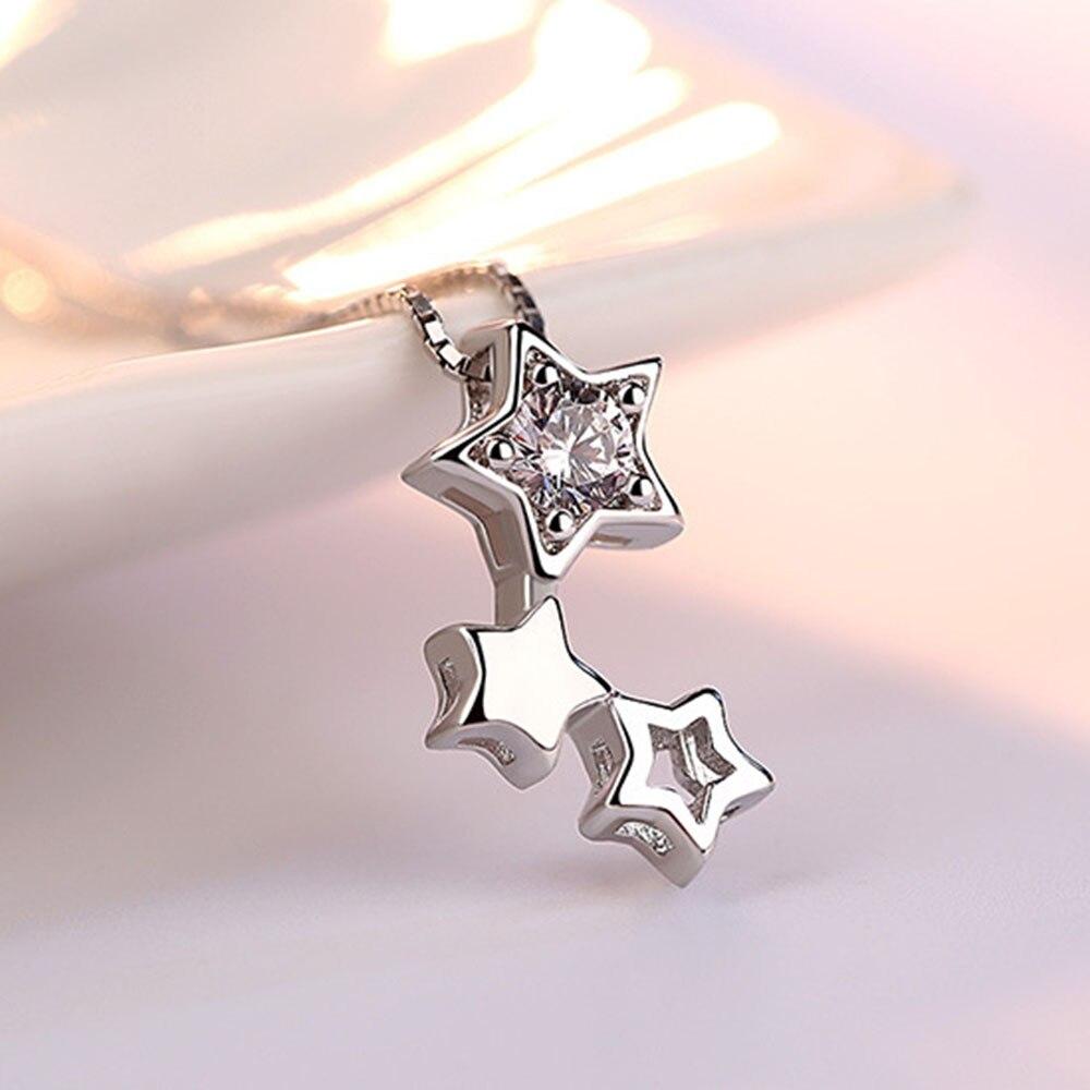 New 925 Sterling Silver Women Necklaces Fashion Flashing Radiance Pendant High Quality Zircon Clavicle Chain Jewelry Length 45CM