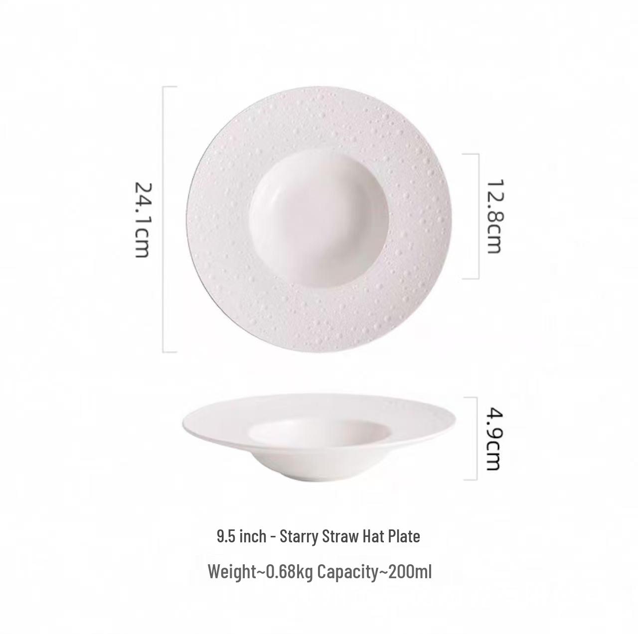 2025 New Ceramic Straw Hat Plate: Stylish High-End Pasta  Western Food Dish
