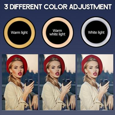Black/White 5600K LED Ring Light 64 LEDs Selfie Ring Lamp Photographic Lighting 45cm/18inch With Tripod Phone Holder U