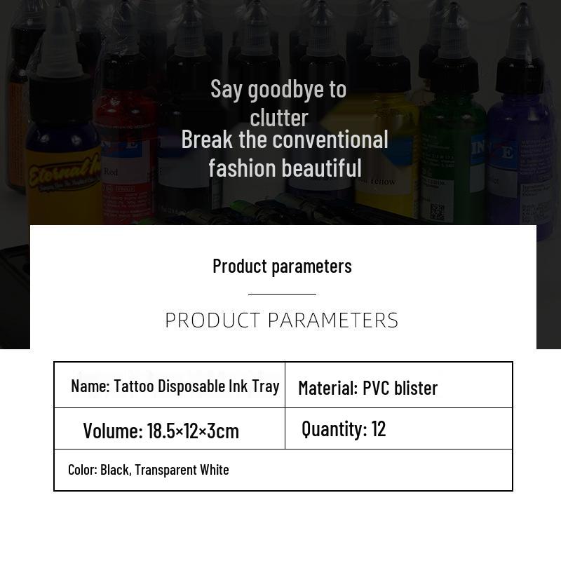 Tattoo Ink Cup Palettes - 12 Disposable Microblading & Paint Palettes