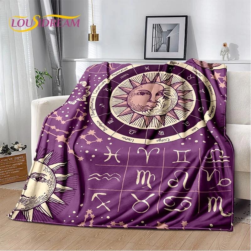 Mysteriou Tarot Sun Moon Mandala Magic Soft Flannel Blankets,Throw Blanket Comfortable Blanket for Picnic Beds Sofa Home Bedroom