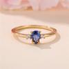 Charm Female Blue Water Drop White Round Zircon Stone Ring Gold Color Elegant Gift Wedding  For Women