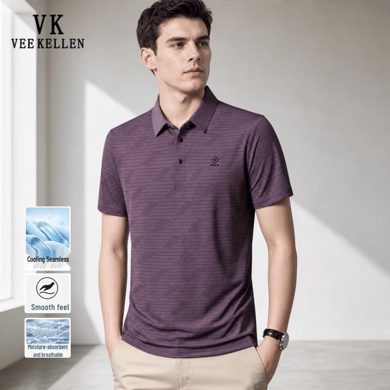 VEE KELLEN Men s Quick-Dry Short Sleeve T-Shirt M пурпурно красный