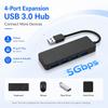 4-Port USB 3.0 Hub 5Gbps High Speed 4-in-1 Portable ABS USB Splitter Plug-and-Play Expansion for Laptops & PCs in Stock